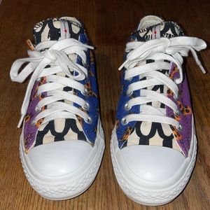 Converse marimekko leopard stripes orange,purple & Blue